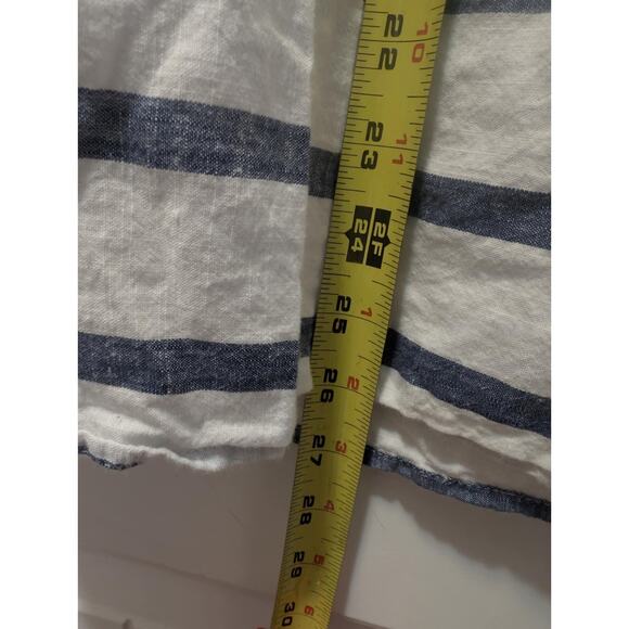 Tommy Hilfiger Shirt Womens M Blue Stripes Zip Collared Preppy Long Sleeve - Picture 9 of 9